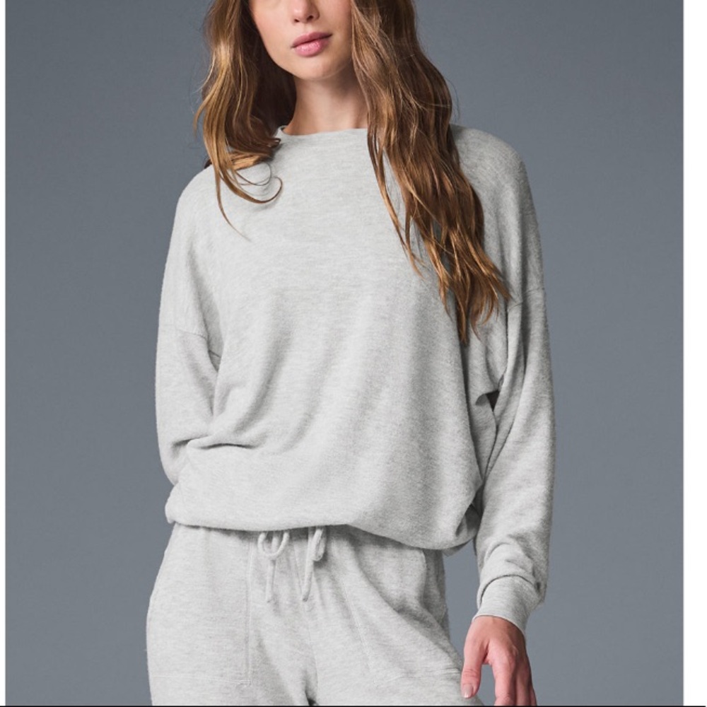 Alo shoho grey sweatshirt crewneck style